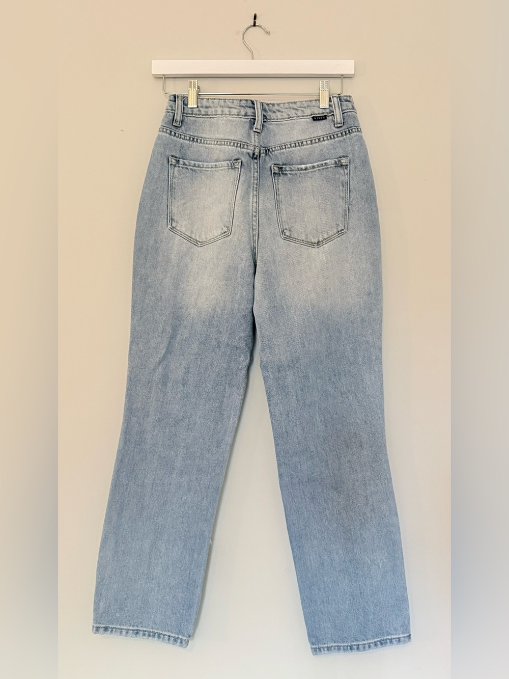 RISEN Light Wash Distressed Straight Leg Jeans - Picture 2 of 5